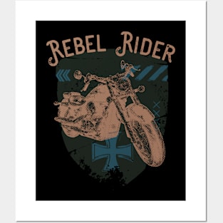 Rebel Rider Motorcycle Vintage Biker Posters and Art